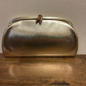 Stunning Vintage Gold Clutch Bag 1950s 1960s